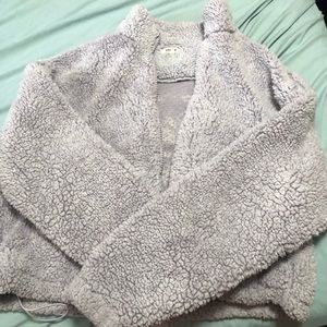 light purple fuzzy jacket